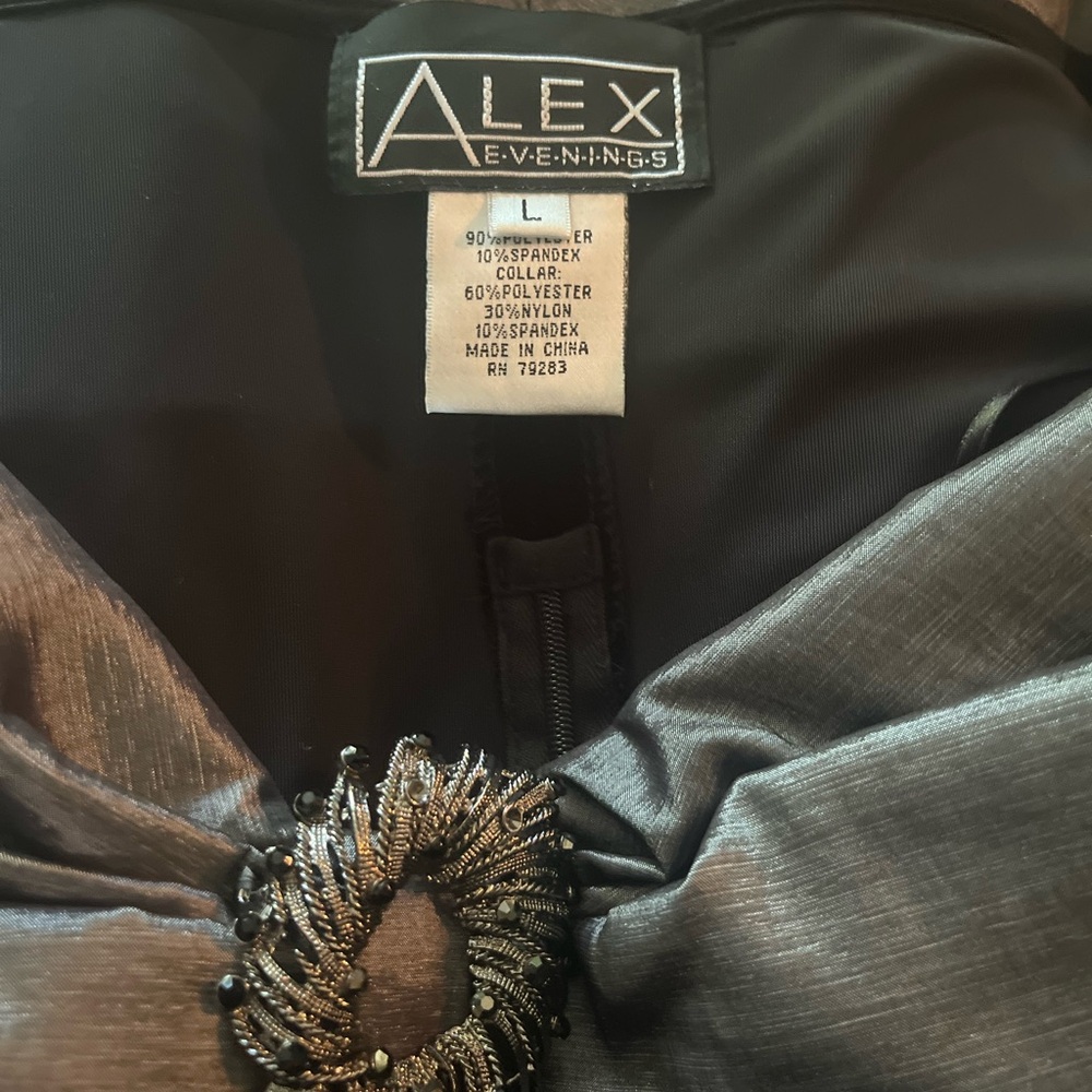 Alex Evenings Black and Gray Dress